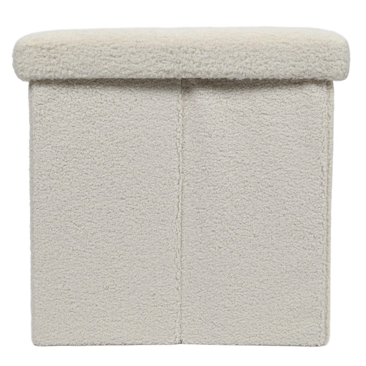 Pufa ze schowkiem boucle BINI, 38 x 38 x 38 cm