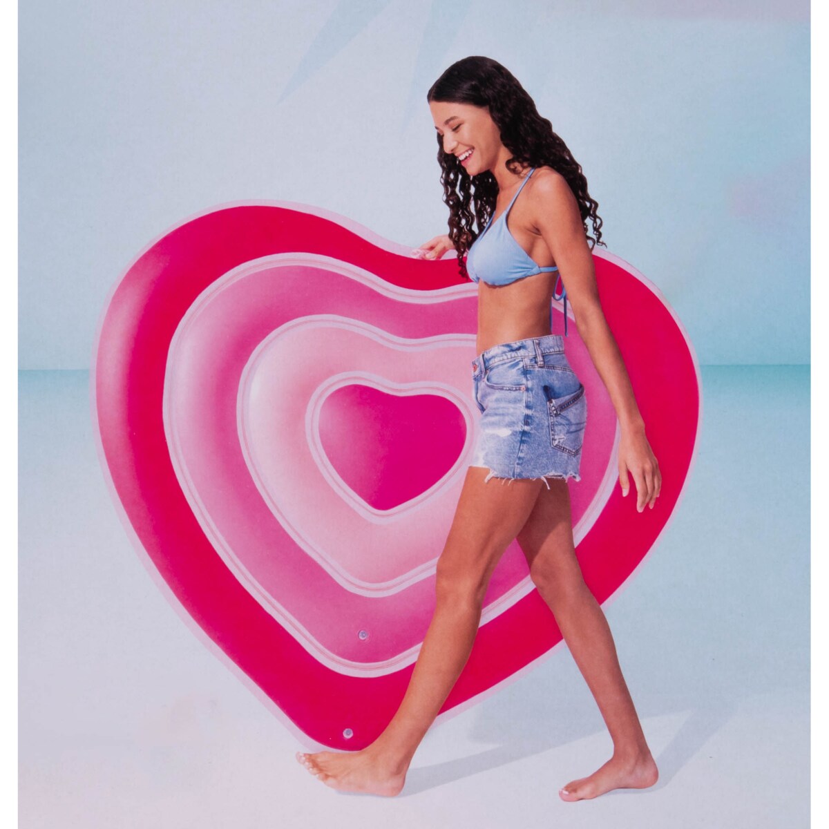 Materac dmuchany w kształcie serca LOVE
