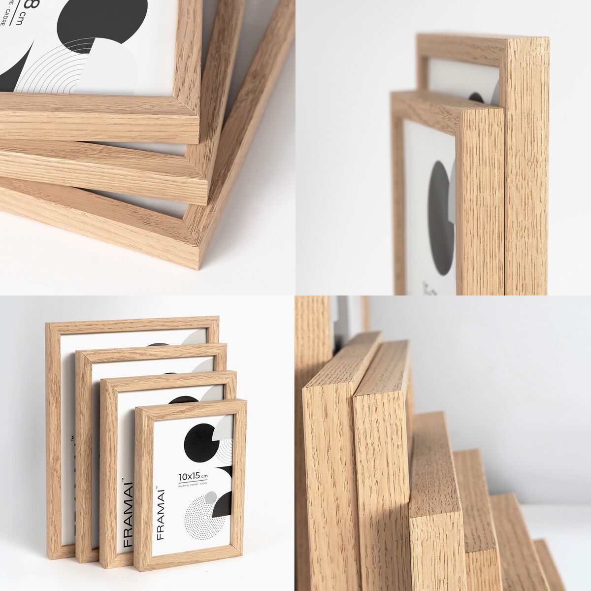 Ramka na zdjęcia 20x30 cm ramka drewniana dębowa naturalna foto ramka z litego drewna dębowego prostokątna OAK FRAMAI