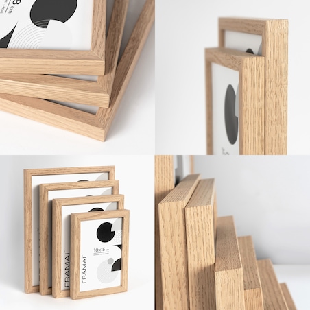 Ramka na zdjęcia 20x30 cm ramka drewniana dębowa naturalna foto ramka z litego drewna dębowego prostokątna OAK FRAMAI