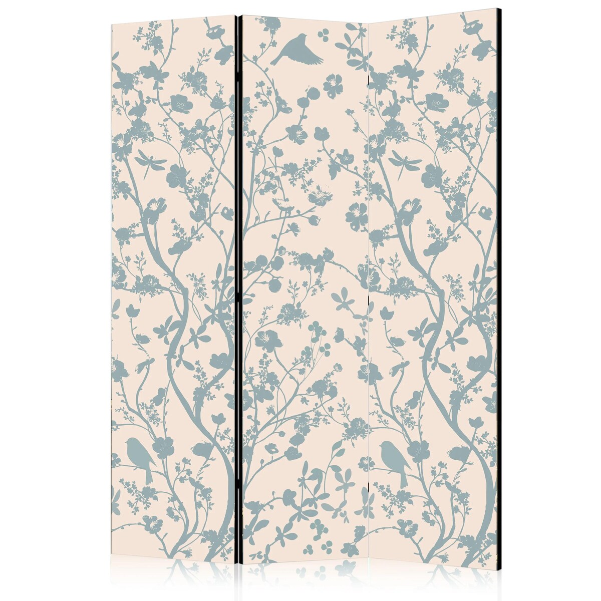 Parawan akustyczny Kwiaty 135x172 cm 3-częściowy beżowy
