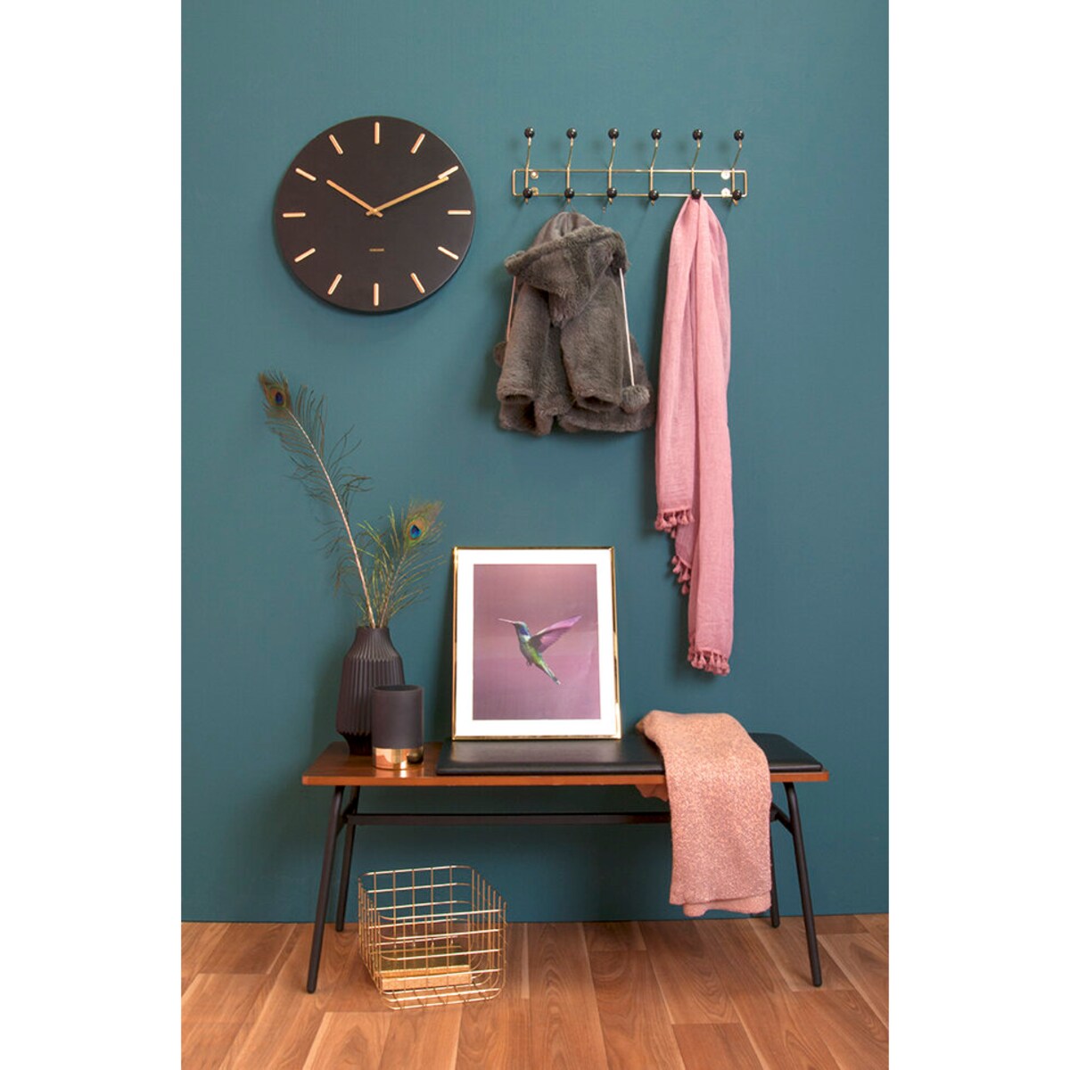 Wieszak na ubrania na ścianę SATURNUS GLAM, 53,5 cm