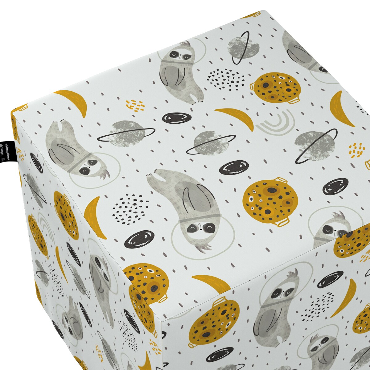 Puf kostka Nano, biało-szara, 40 x 40 x 40 cm, Magic Collection