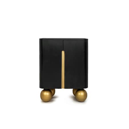 MaMaison komoda ORGANIC SHORT - czarna/złota/drewno