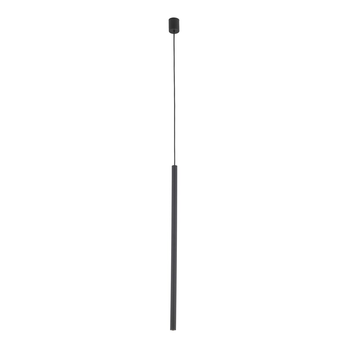 Lampa Wisząca Tk Lighting Ferro Czarna Ryflowana Metalowa Tuba Sopel Rurka 75Cm 1Xg9