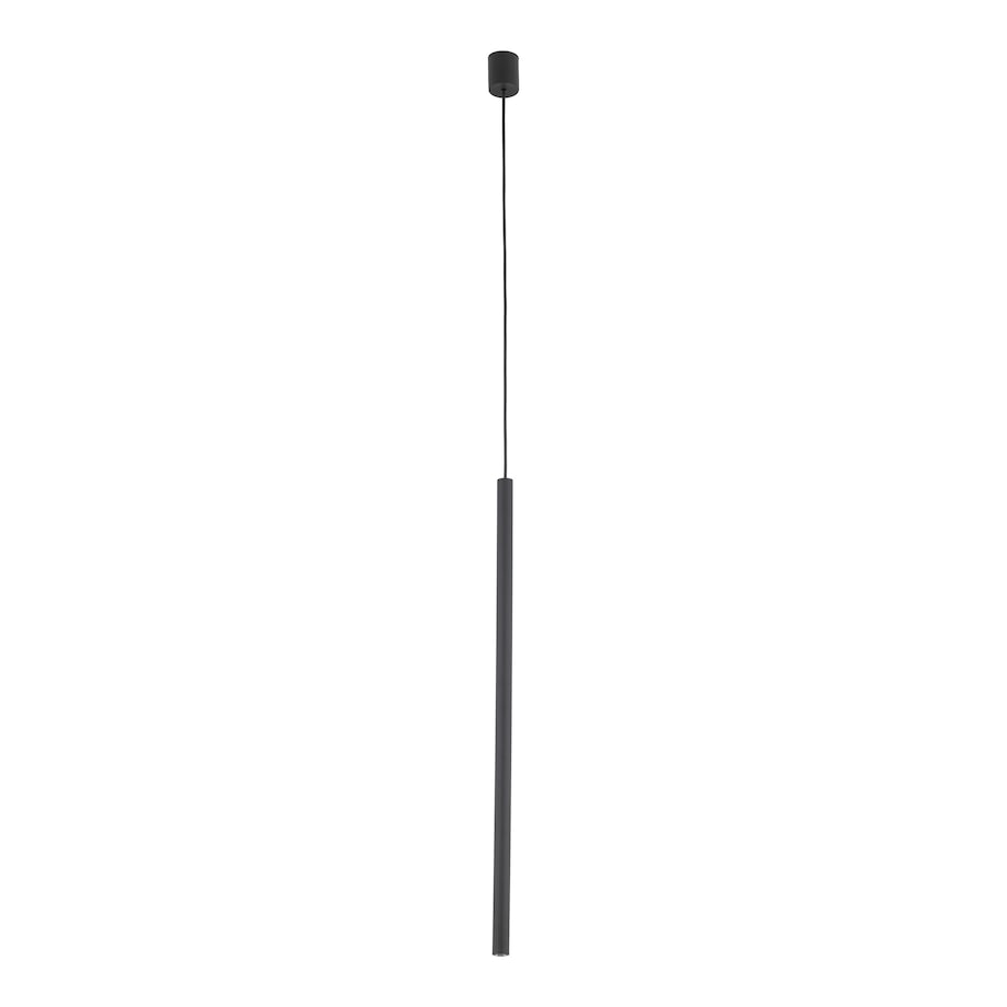 Lampa Wisząca Tk Lighting Ferro Czarna Ryflowana Metalowa Tuba Sopel Rurka 75Cm 1Xg9