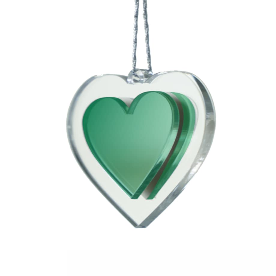 Dekoracje świąteczne SERDUSZKA zielone 6szt.