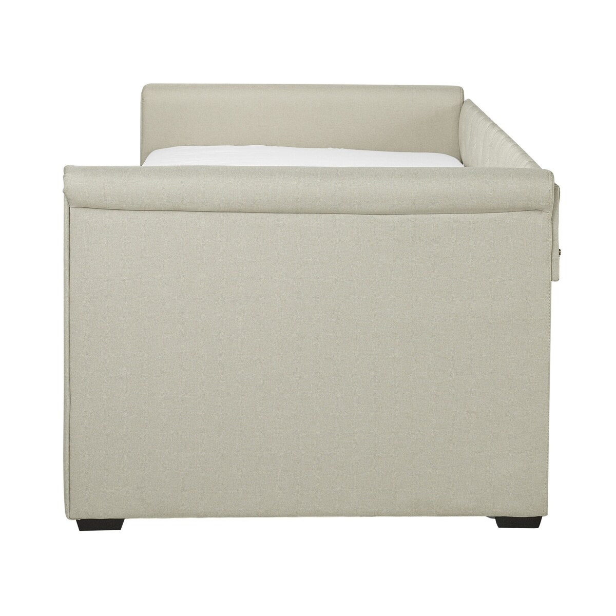 Łóżko wysuwane tapicerowane 90 x 200 cm beżowe LIBOURNE