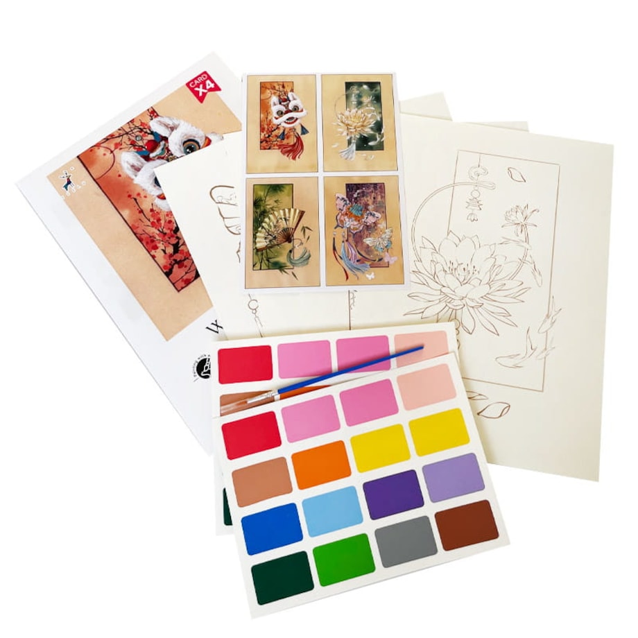 Malowanie akwarelą - Nieznana Azja - 4 elementy