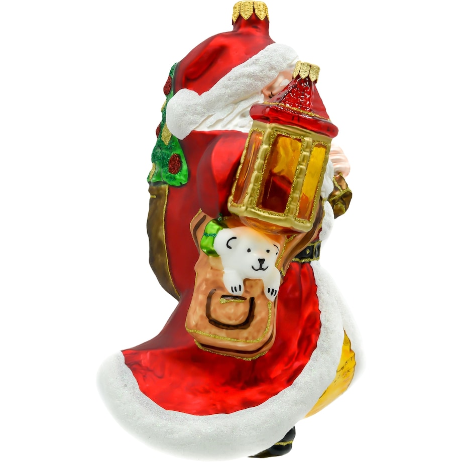 Bombka choinkowa - Święty Mikołaj z lampionem