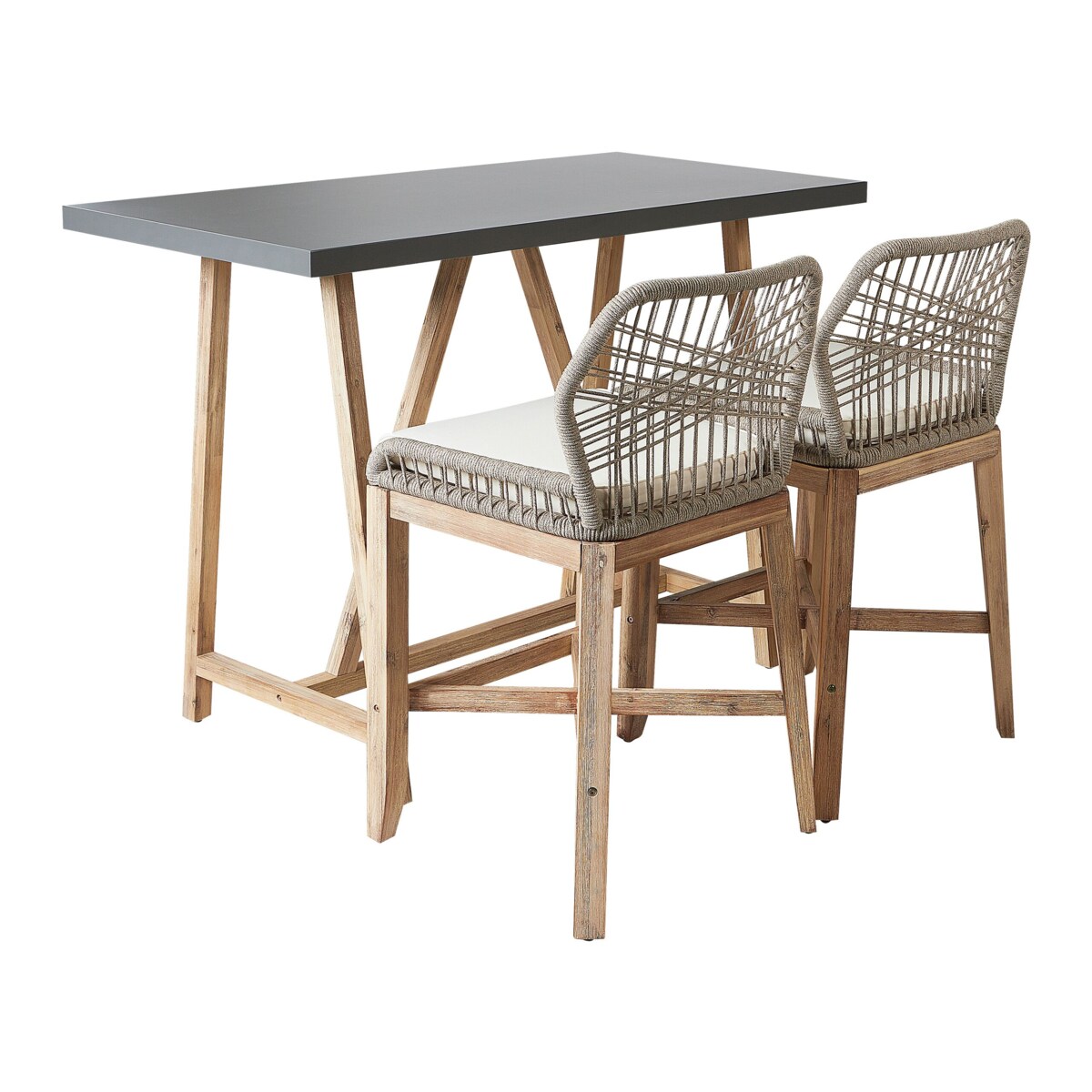 Zestaw mebli balkonowych z poduszkami TALAMONE Drewno akacjowe Szary