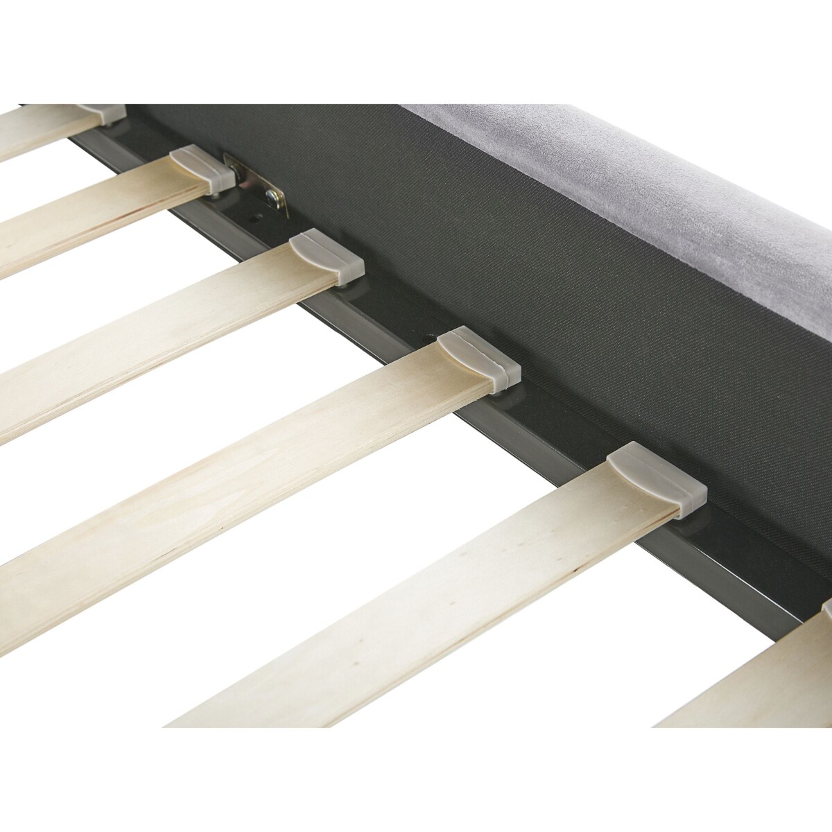 Łóżko welurowe 140 x 200 cm szare AMBILLOU