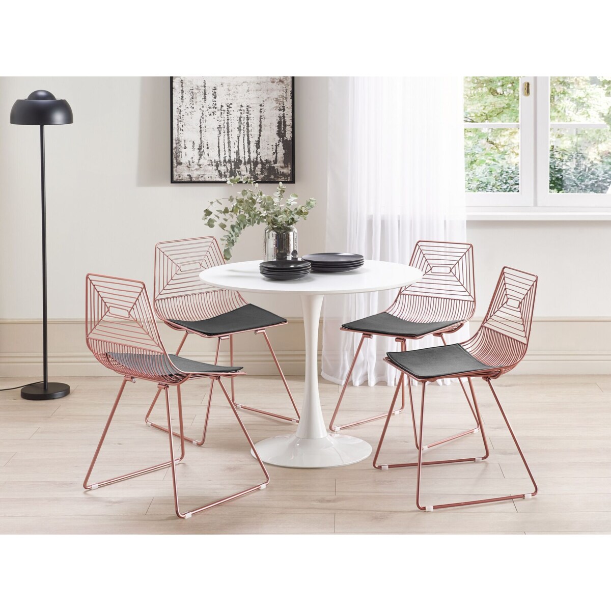 Zestaw 2 krzeseł do jadalni metalowy złoty róż BEATTY