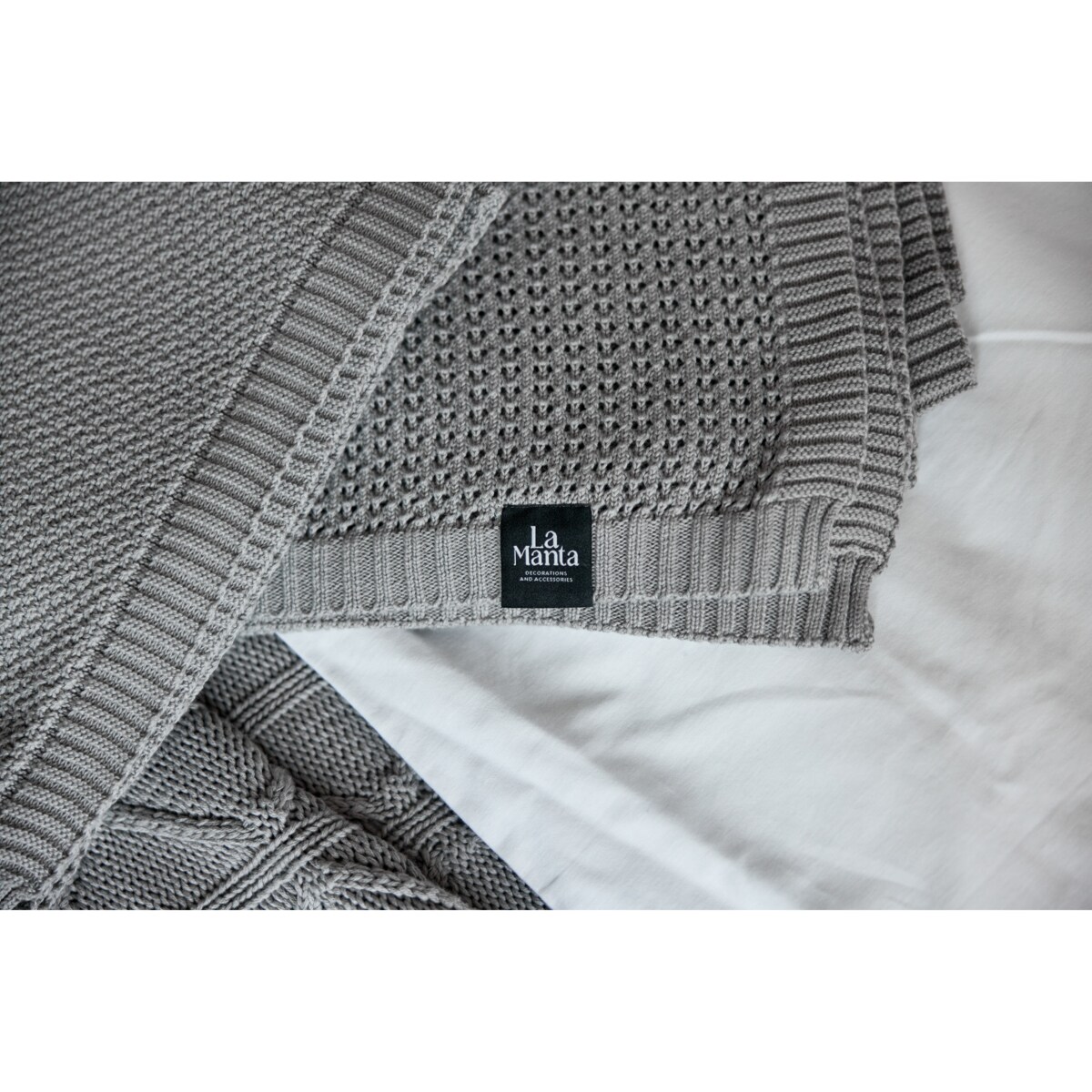 Pled boho szary, 130 x 160 cm, La Manta