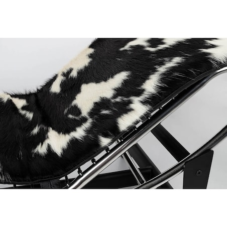 Skórzana leżanka Divano Pony KH1501100166 King Home chrom czarny biały