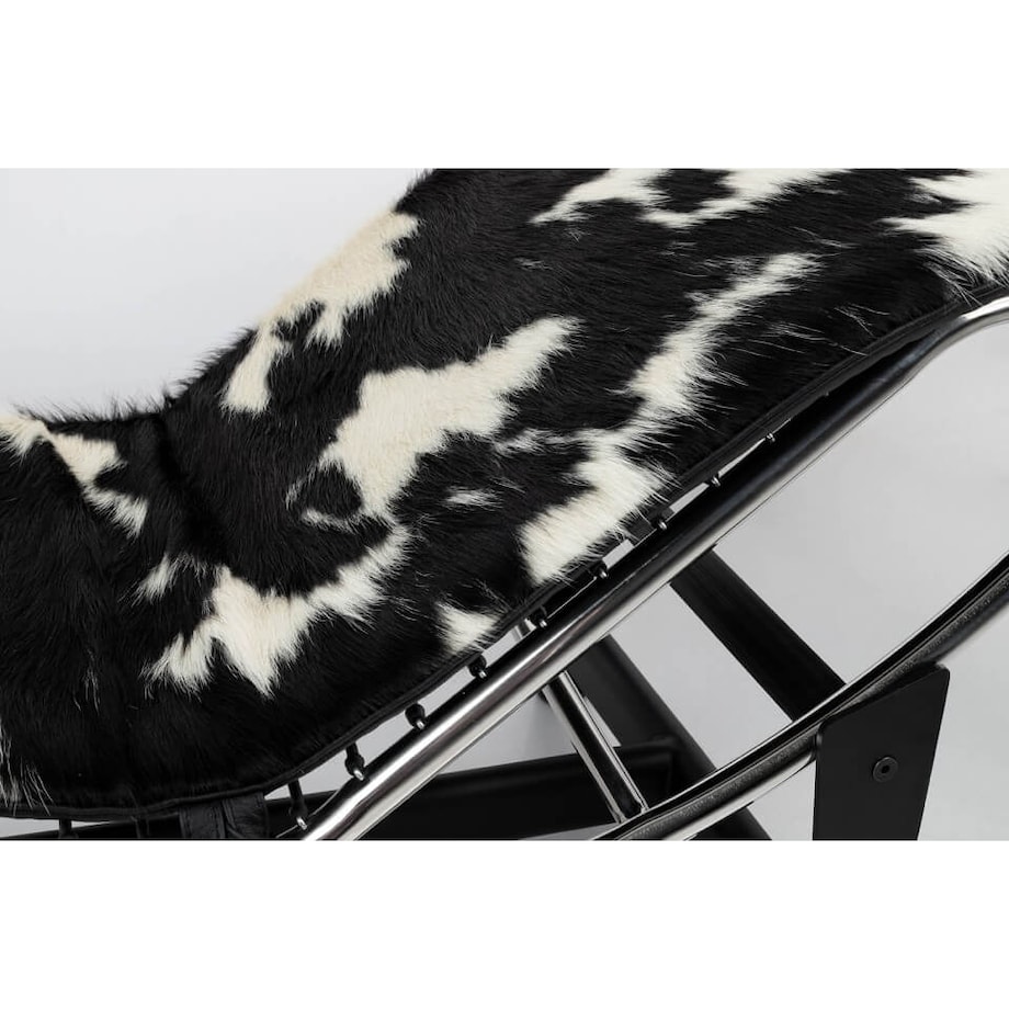 Skórzana leżanka Divano Pony KH1501100166 King Home chrom czarny biały