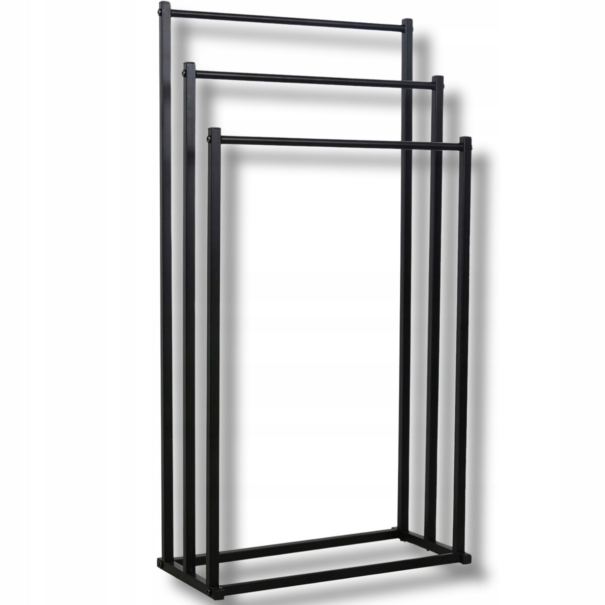 Stojak Na Ręczniki 3 Szczeble, Czarny, M