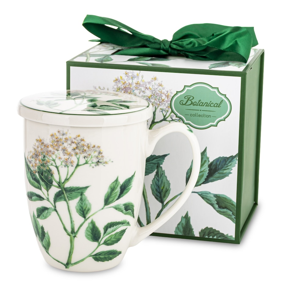 Kubek z zaparzaczem 350 ml w pudełku 11x12x9 cm HERBES lipa