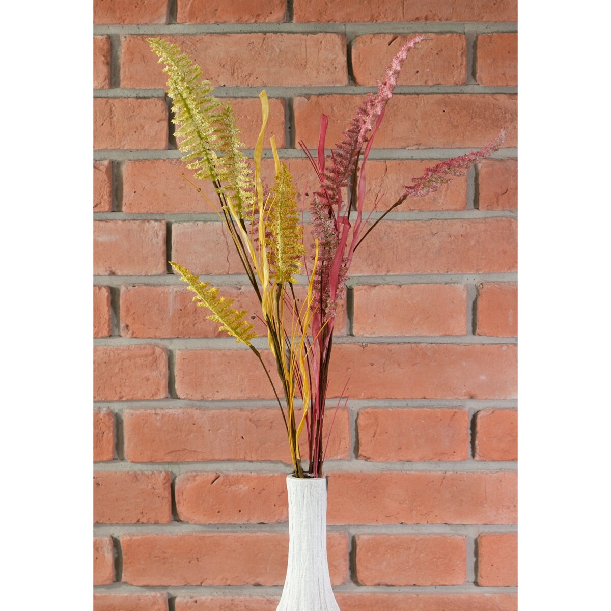 2 szt. SZTUCZNA PAPROĆ gałązka żółta / czerwona