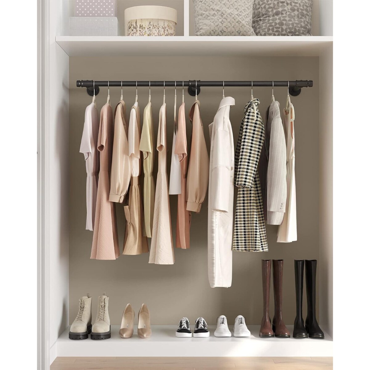 Wieszak Drążek Ścienny 170X30,4X7 Cm Czarny