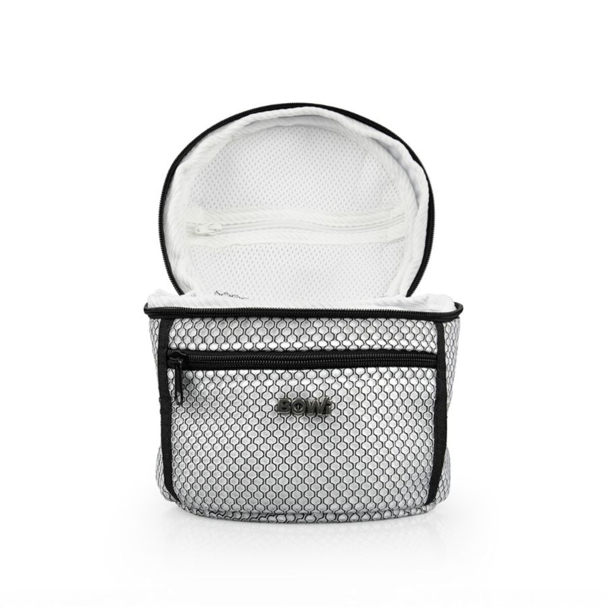 Kosmetyczka okrągła M 18X16 cm -biało-czarna wzór cebulki