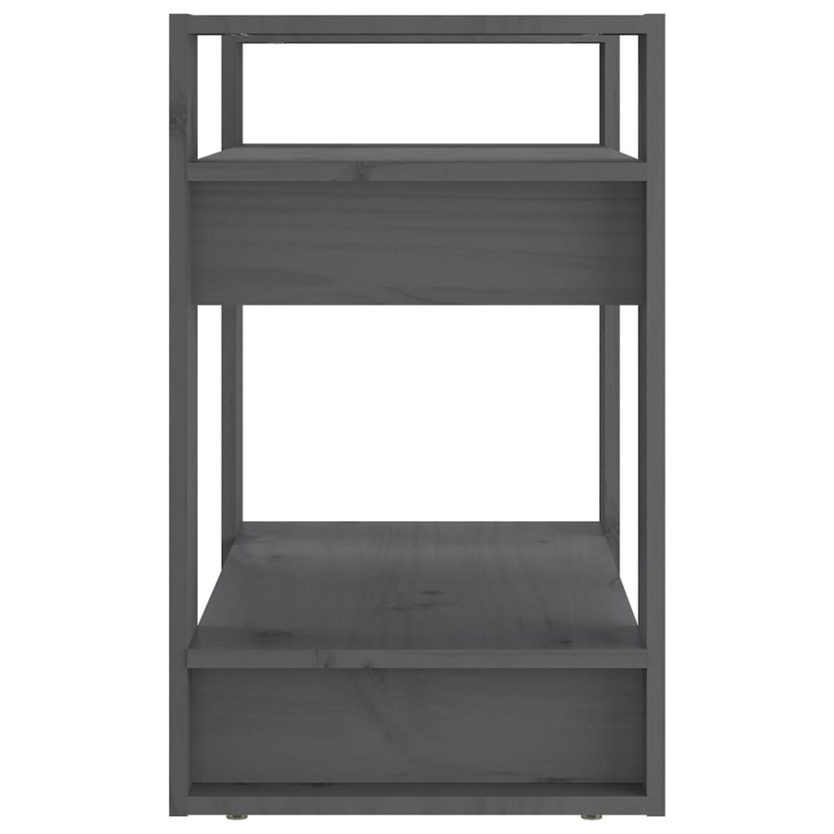 vidaXL Regał na książki/przegroda, szary, 60x35x57 cm, sosnowy