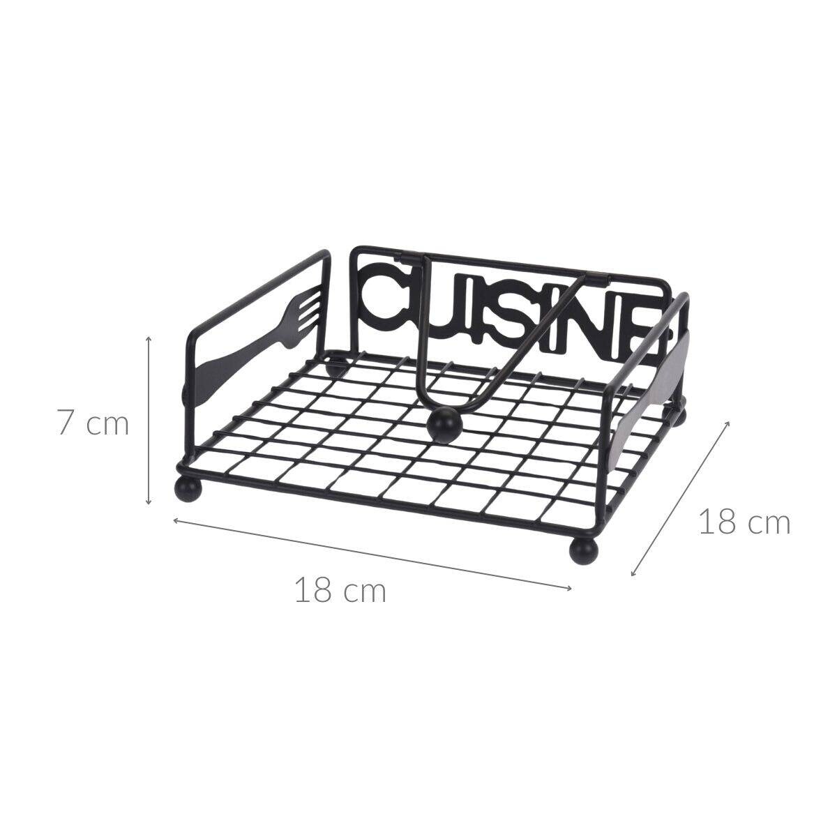 Serwetnik metalowy CUISINE, 18 x 18 x 7 cm
