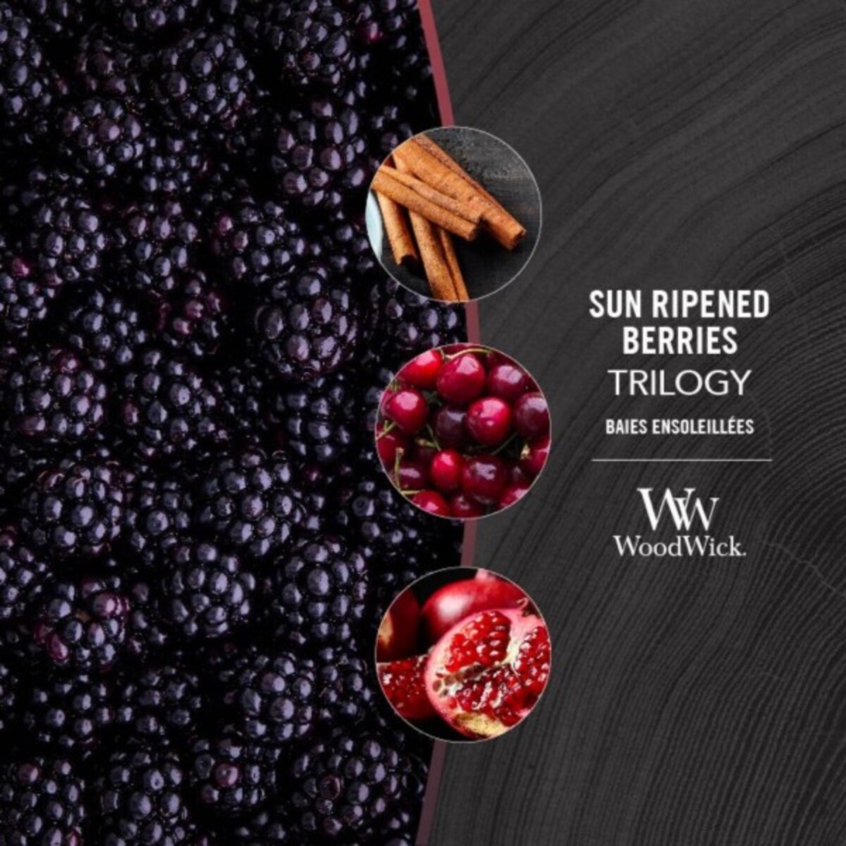 WoodWick świeca średnia SUN-RIPENED BERRIES