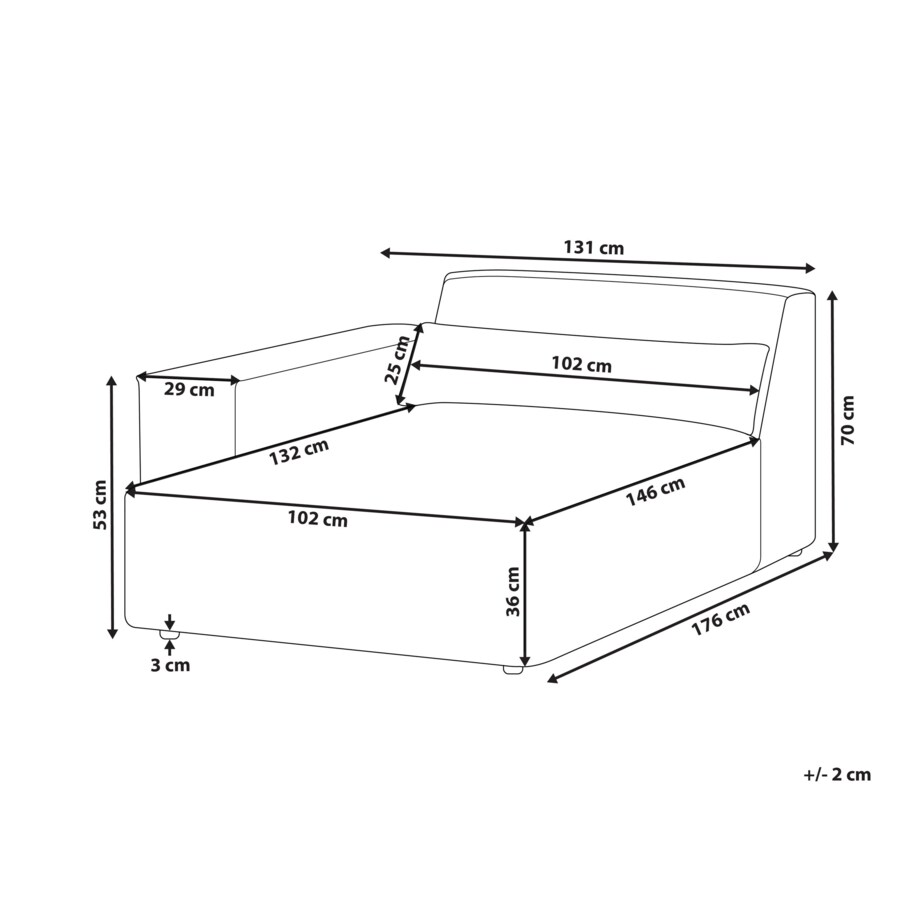 Szezlong prawostronny szary HELLNAR