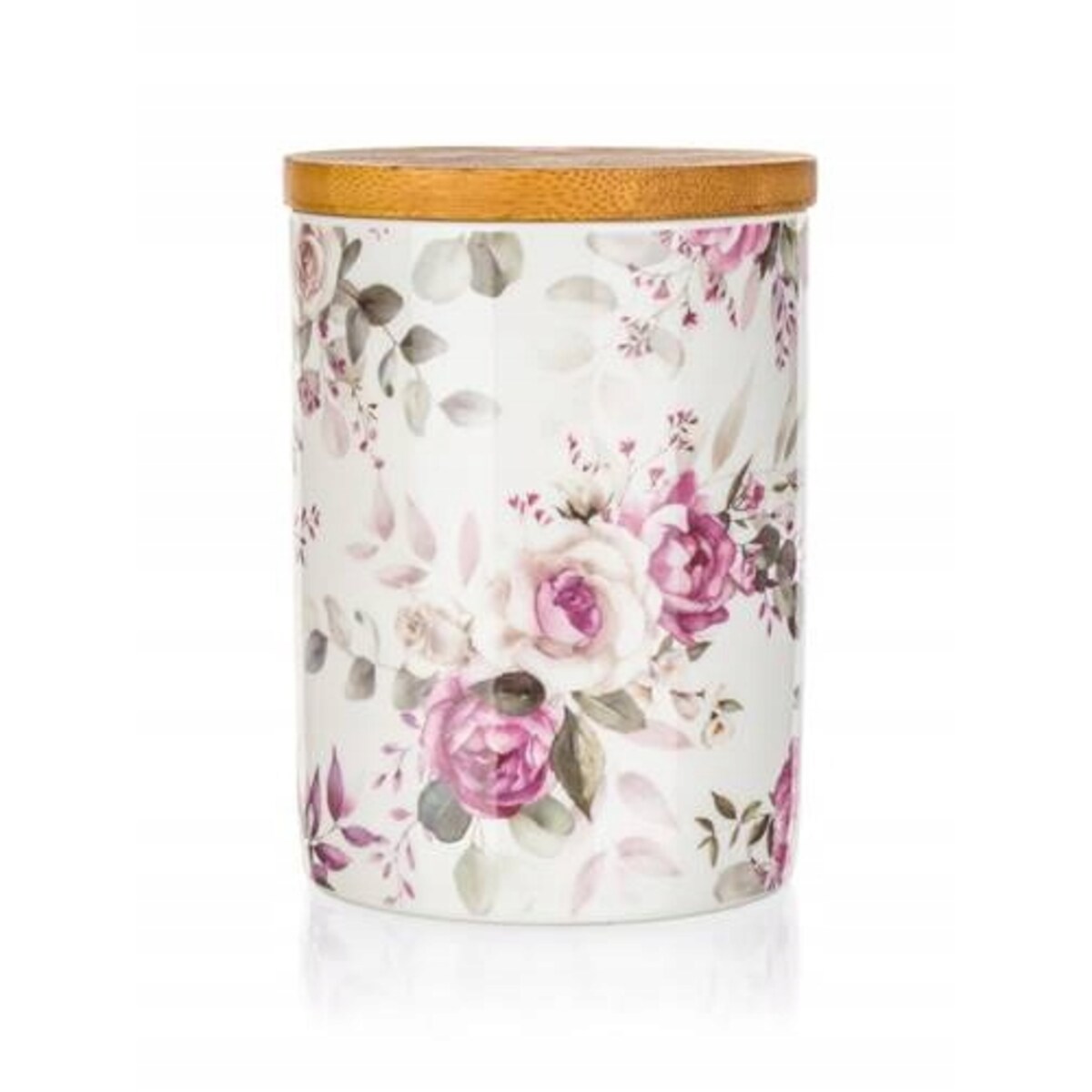 POJEMNIK ceramika W RÓŻE kwiaty pokrywa do kawy herbaty przyprawy zioła