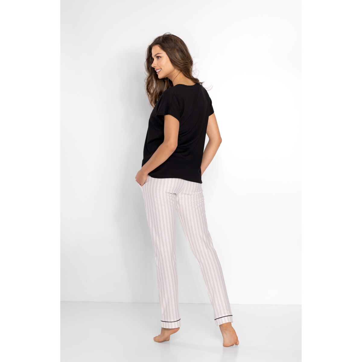 Piżama Rita Black-Beige, M