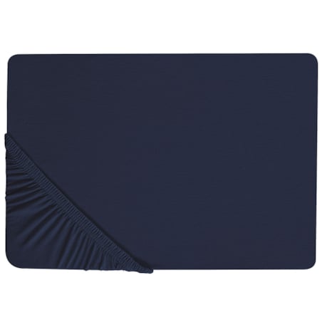 Bawełniane prześcieradło z gumką 140 x 200 cm granatowe HOFUF