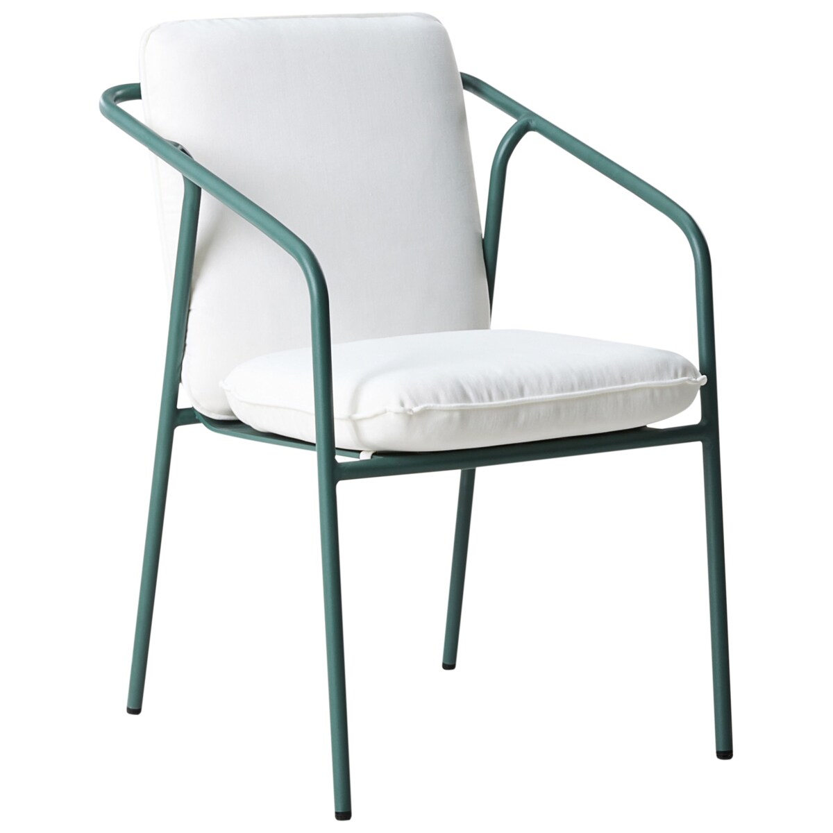Zestaw 8 krzeseł ogrodowych z poduszkami ASCIANO Metal Zielony