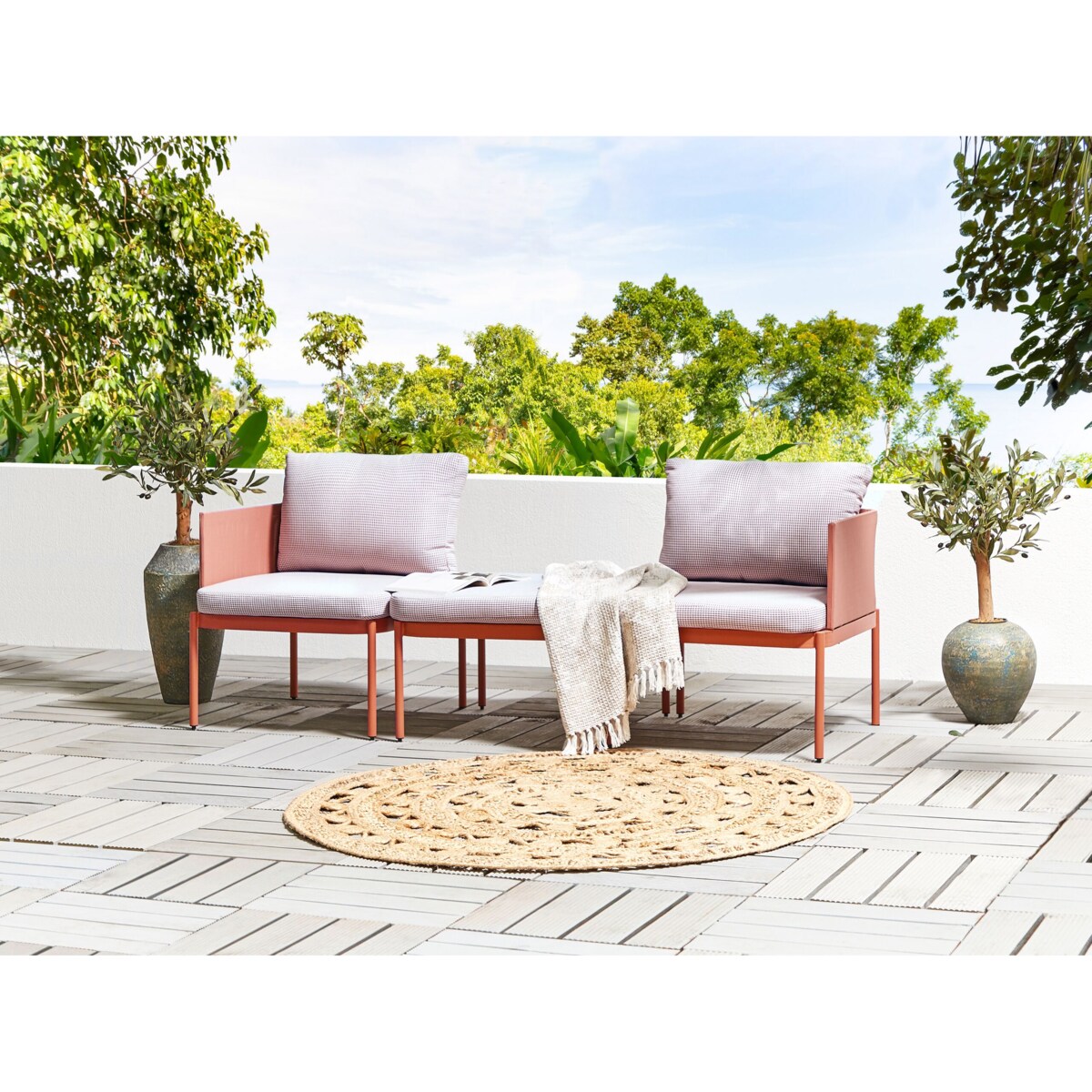 Zestaw ogrodowy dwuosobowy modułowy pomarańczowy TERRACINA