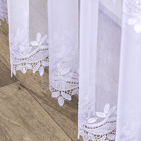 Firana na taśmie wave 300x265 biały ze wzorem