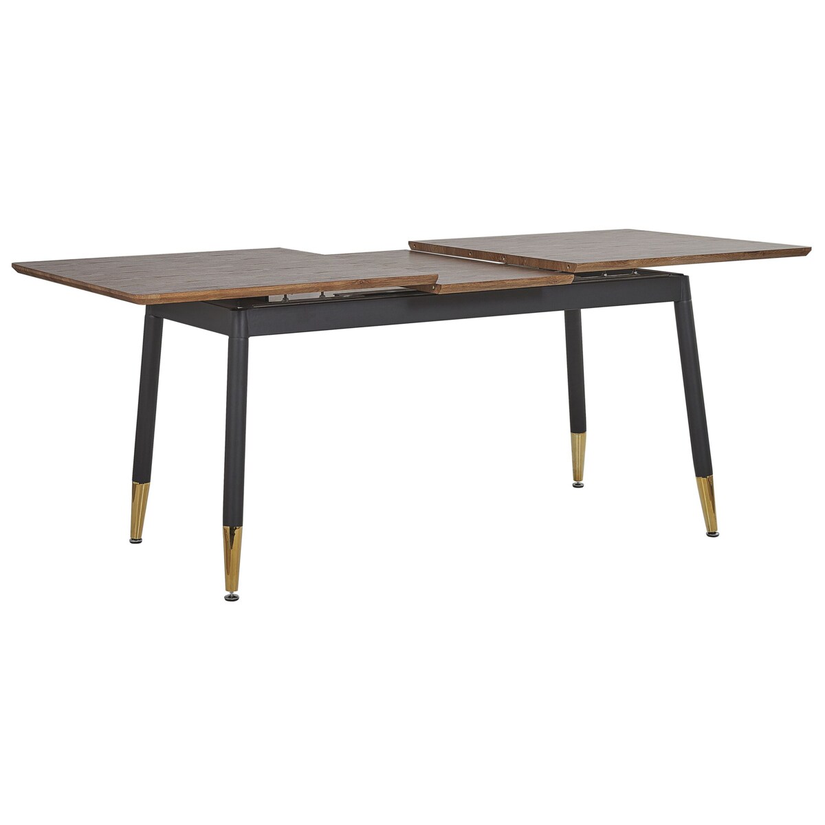 Stół do jadalni rozkładany 160/200 x 90 cm ciemne drewno z czarnym CALIFORNIA