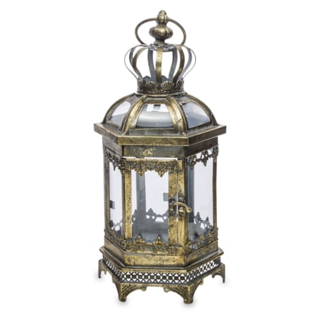 Lampion metalowy złoty 40x16x14 cm COROLLA-2 small