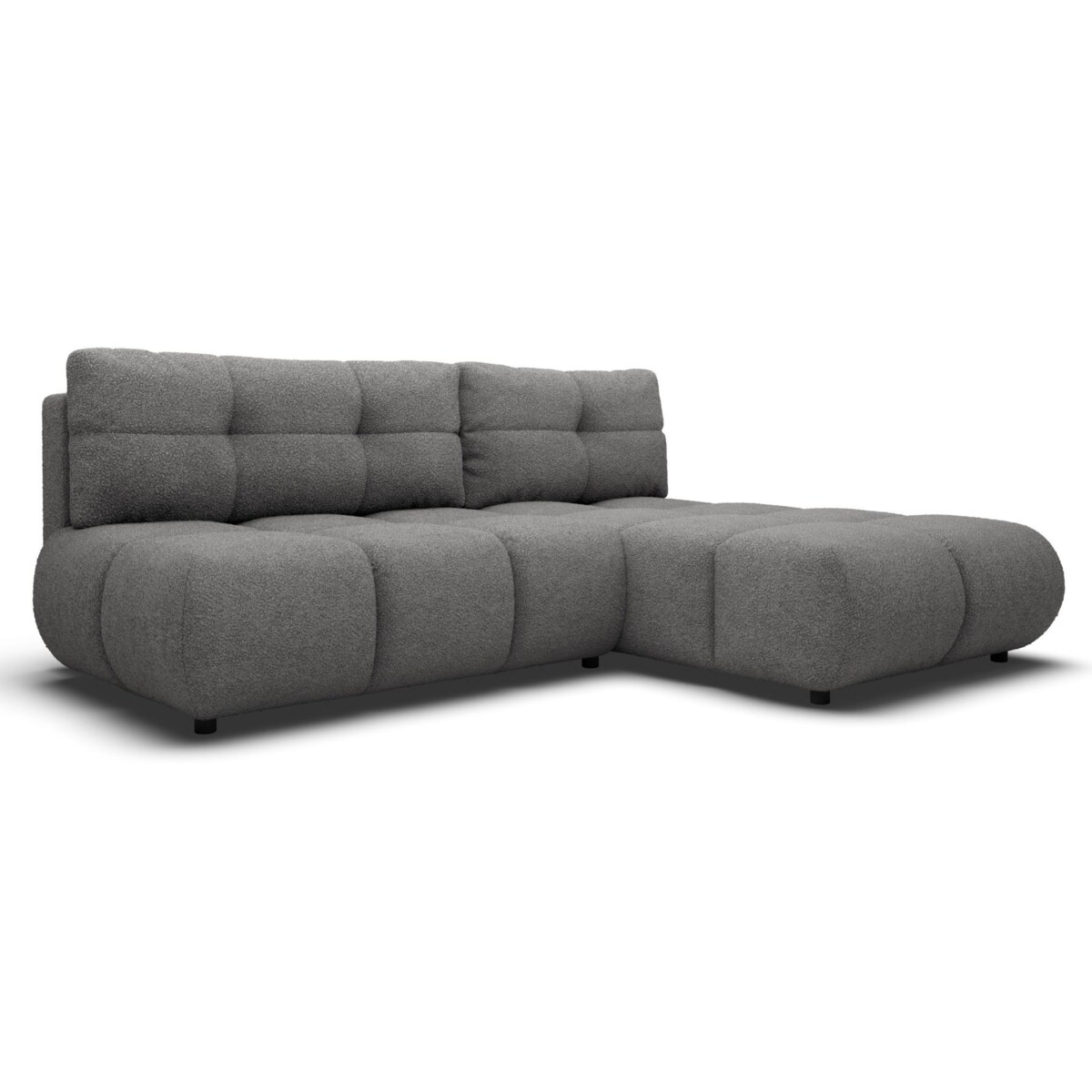 Pikowany Narożnik MILA rozkładany bez boczków prawy szary