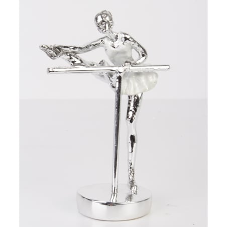 Dekoracja - baletnica 18,5x13,5x7 cm ISADORA - II srebrna z drążkiem