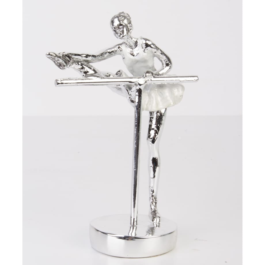 Dekoracja - baletnica 18,5x13,5x7 cm ISADORA - II srebrna z drążkiem