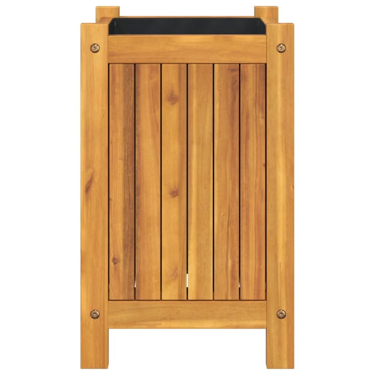 vidaXL Donica ogrodowa z wyściółką, 31x31x50 cm, lite drewno akacjowe