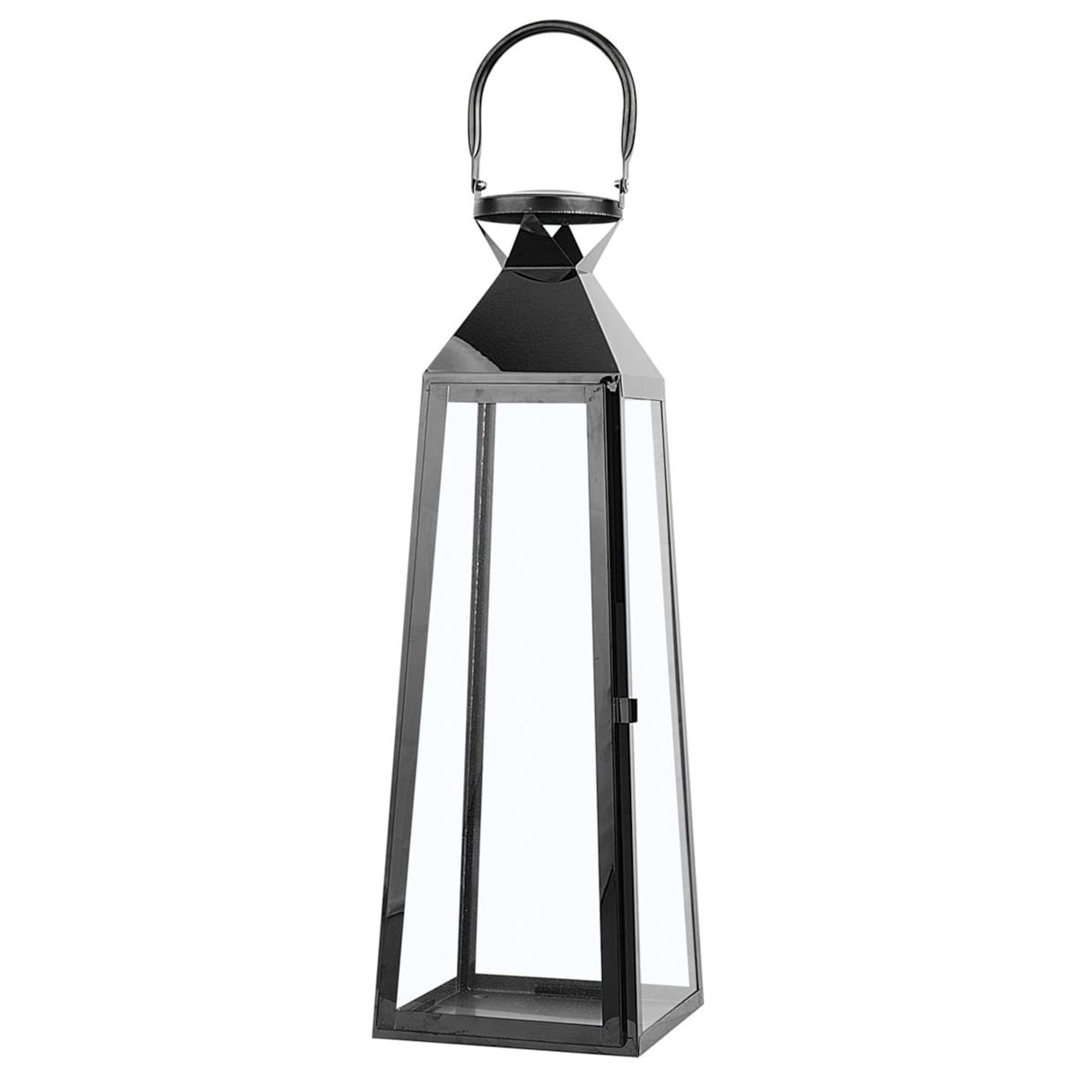 Lampion stalowy 42 cm czarny CRETE