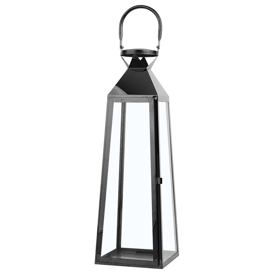 Lampion stalowy 42 cm czarny CRETE