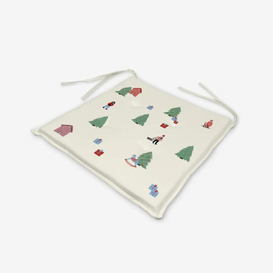 Poduszka świąteczna na krzesło - Świąteczny pejzaż