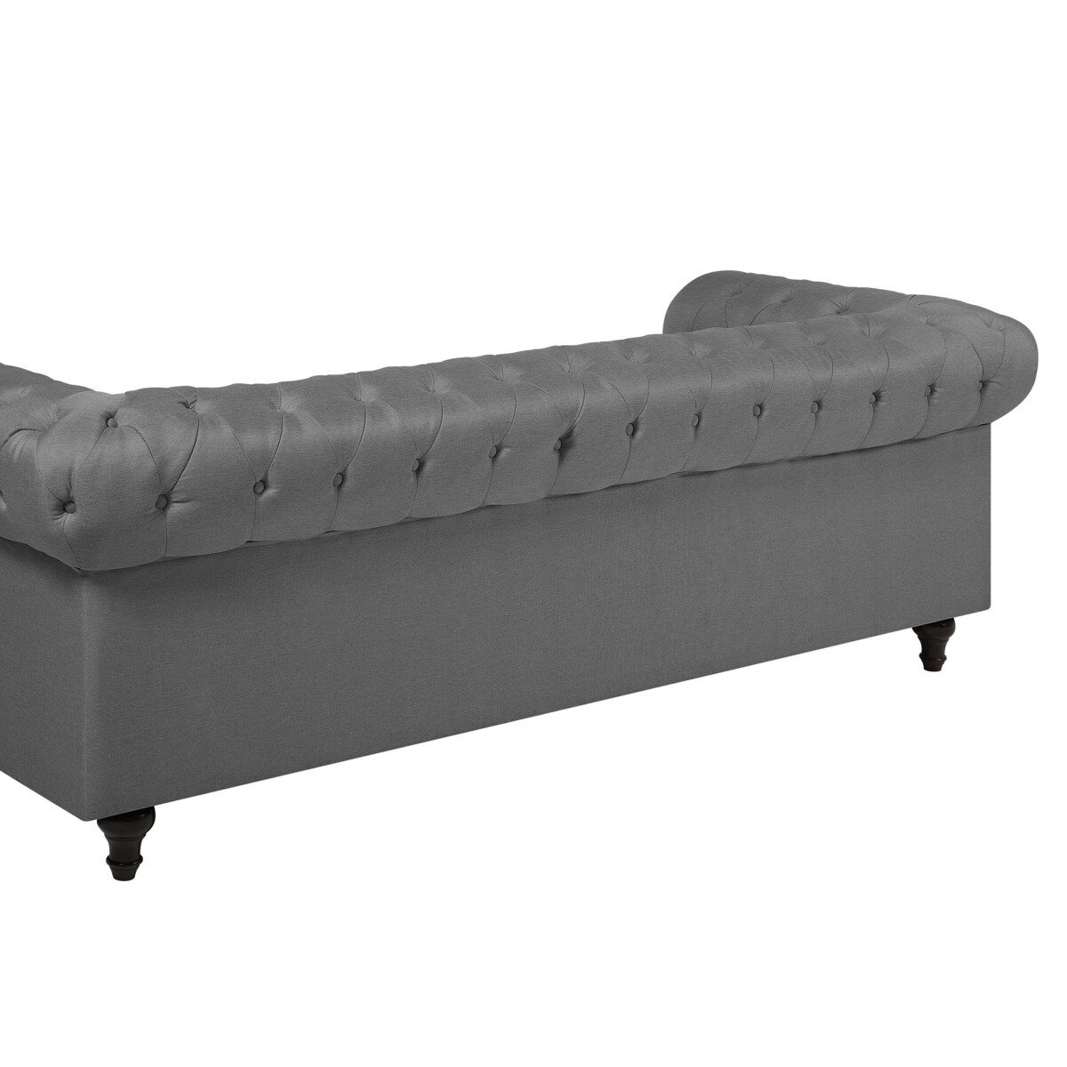 Sofa 3-osobowa szara CHESTERFIELD duża
