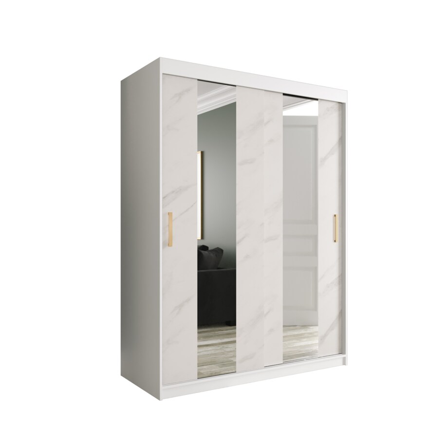 Szafa przesuwna Garderoba MARMUR POLE 150 gł. 62 biały