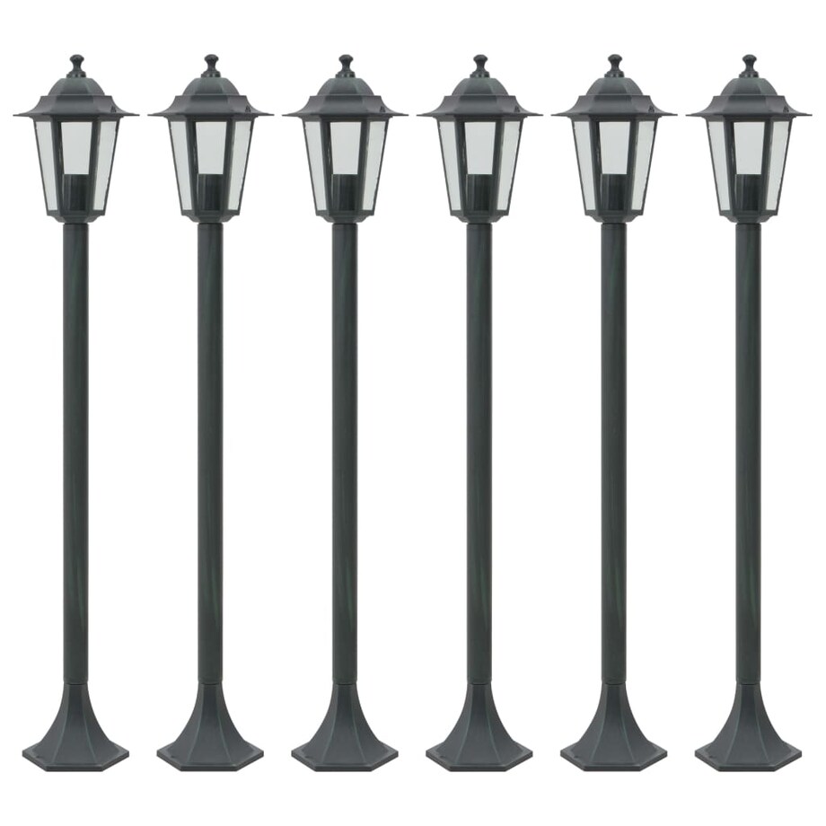 vidaXL Lampy ogrodowe, 110 cm, E27, aluminium, ciemnozielone, 6 szt.