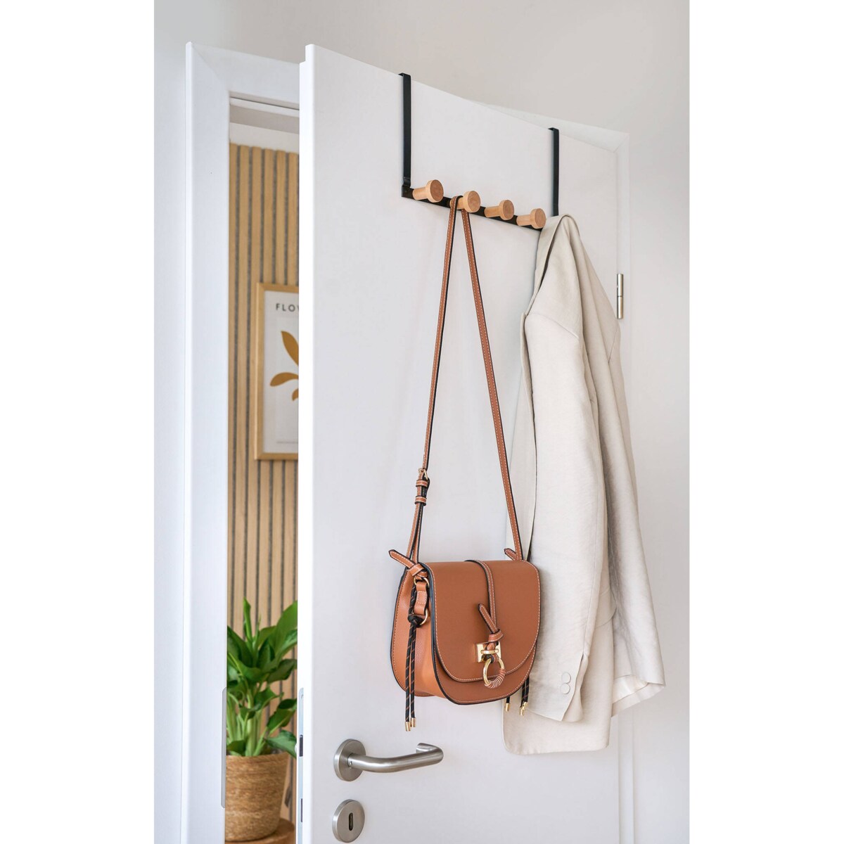 Metalowy wieszak na drzwi, 5 haczyków