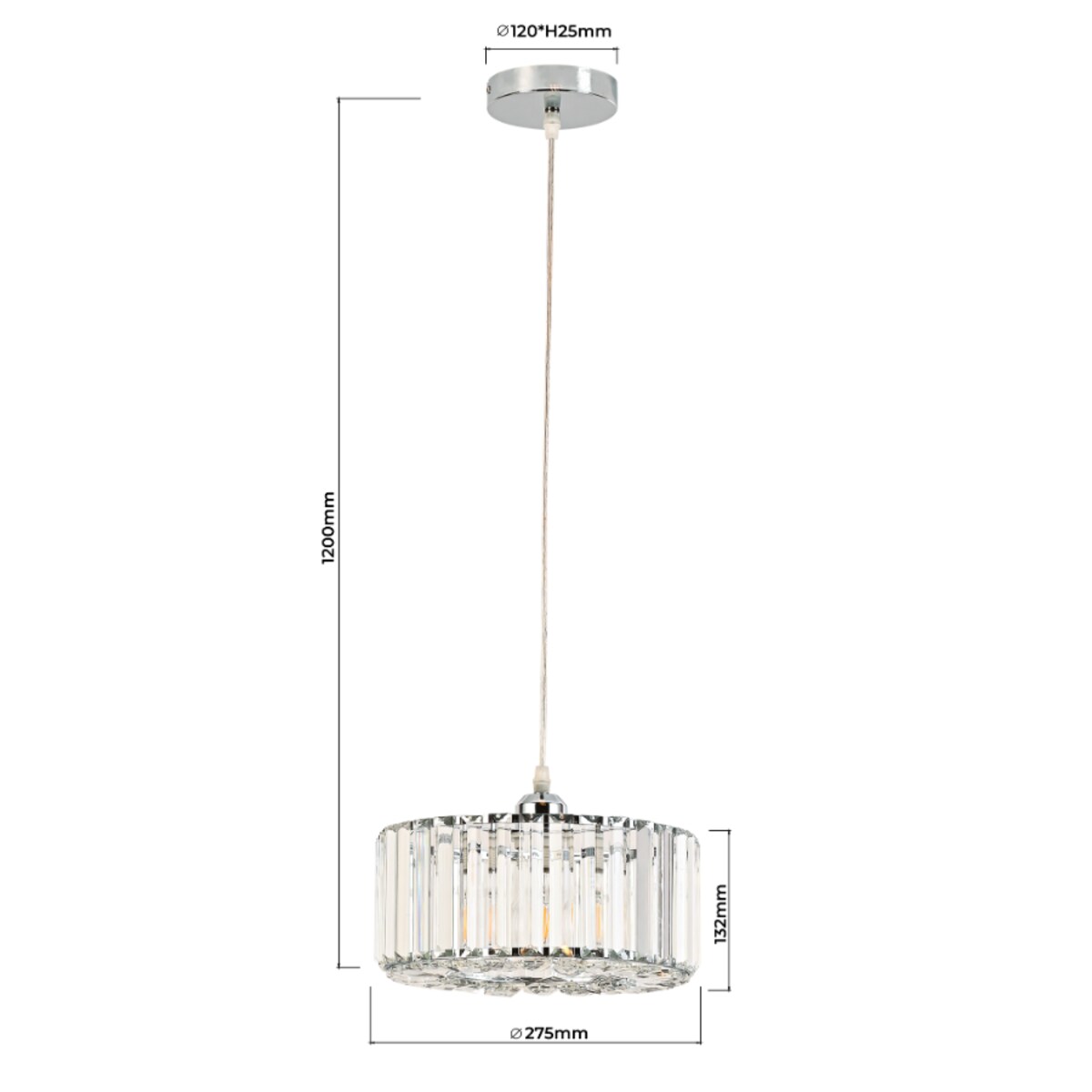 Lampa wisząca Light Prestige Vetro chrom 1 x E27 1 szt.