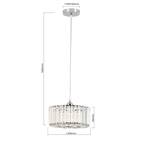 Lampa wisząca Light Prestige Vetro chrom 1 x E27 1 szt.